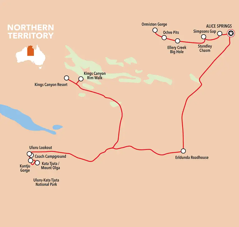 RA4-RY44 Day Red Centre to West MacDonnell from Alice Springs- Touring Route Map.jpg