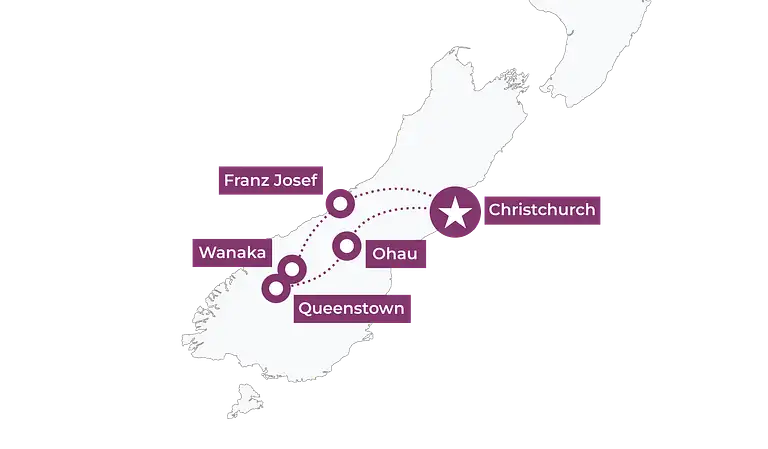 New Zealand South Island Tour Map
