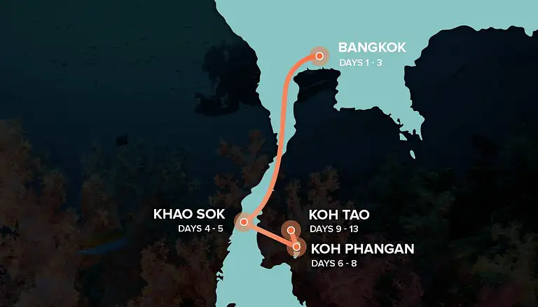 13 day Thai intro & Dive tour Bangkok to Koh Tao