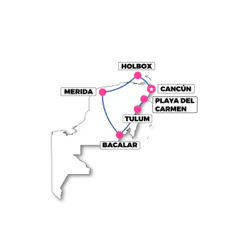 11 day Mexico TruTravels itinerary map