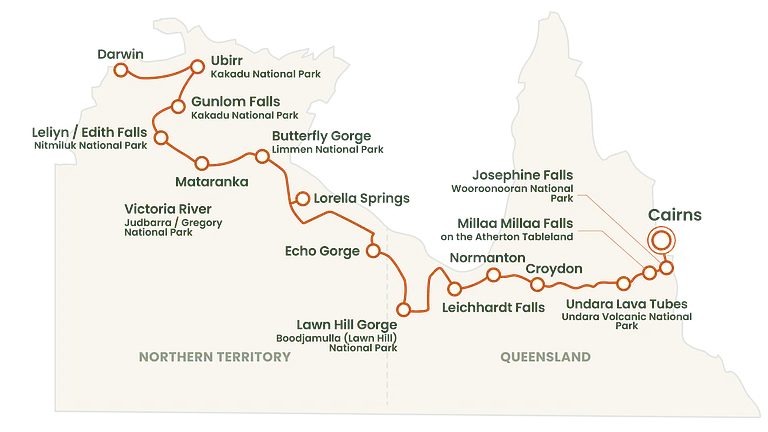 11 day Cairns to Darwin route