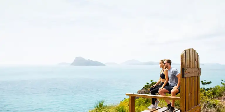 Hamilton Island marina waterfront views with resort shuttle bus access