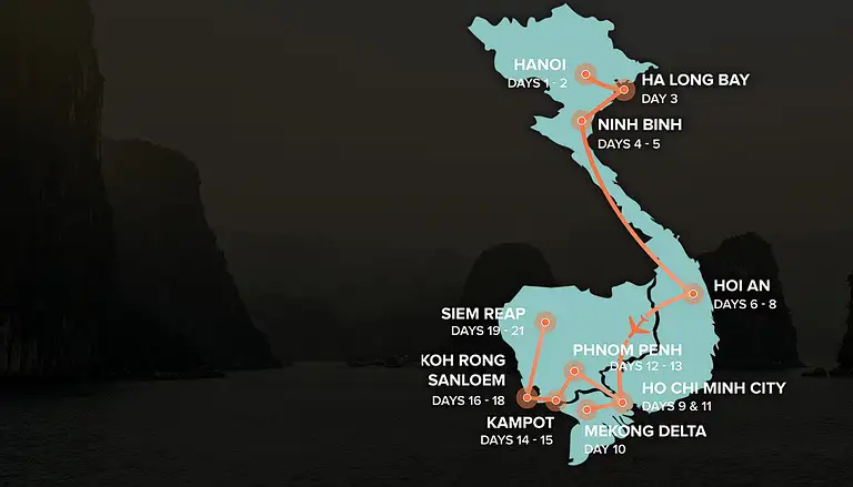 Intro Travel 21 Day Vietnam to Cambodia tour itinerary