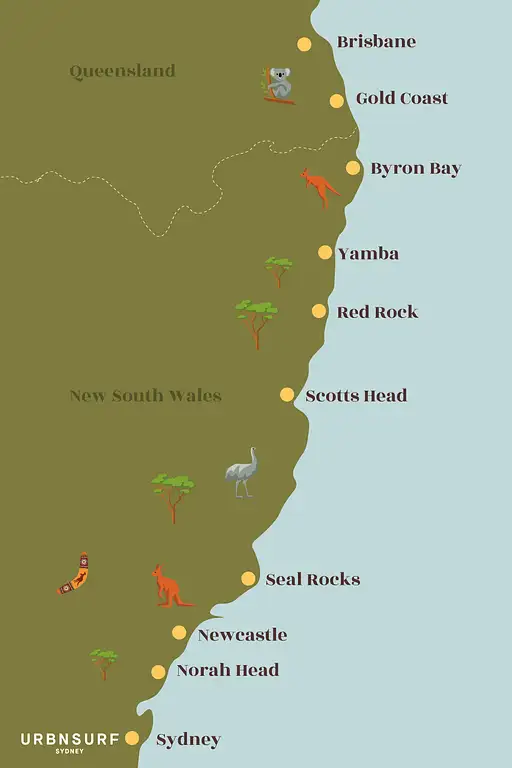 east coast Australia surf tour Sydney to Brisbane