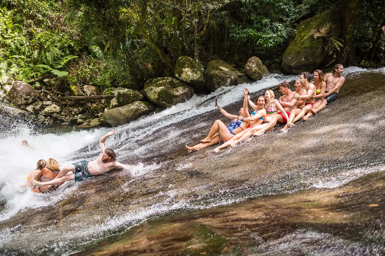 rock sliding uncle brians josephine falls