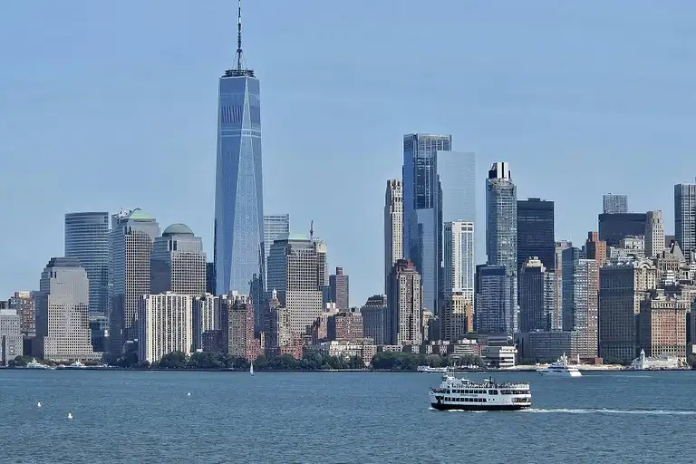 Visitors at the Statue of Liberty National Monument