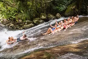 rock sliding uncle brians josephine falls