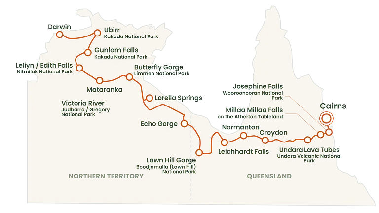 11 day Darwin to Cairns route